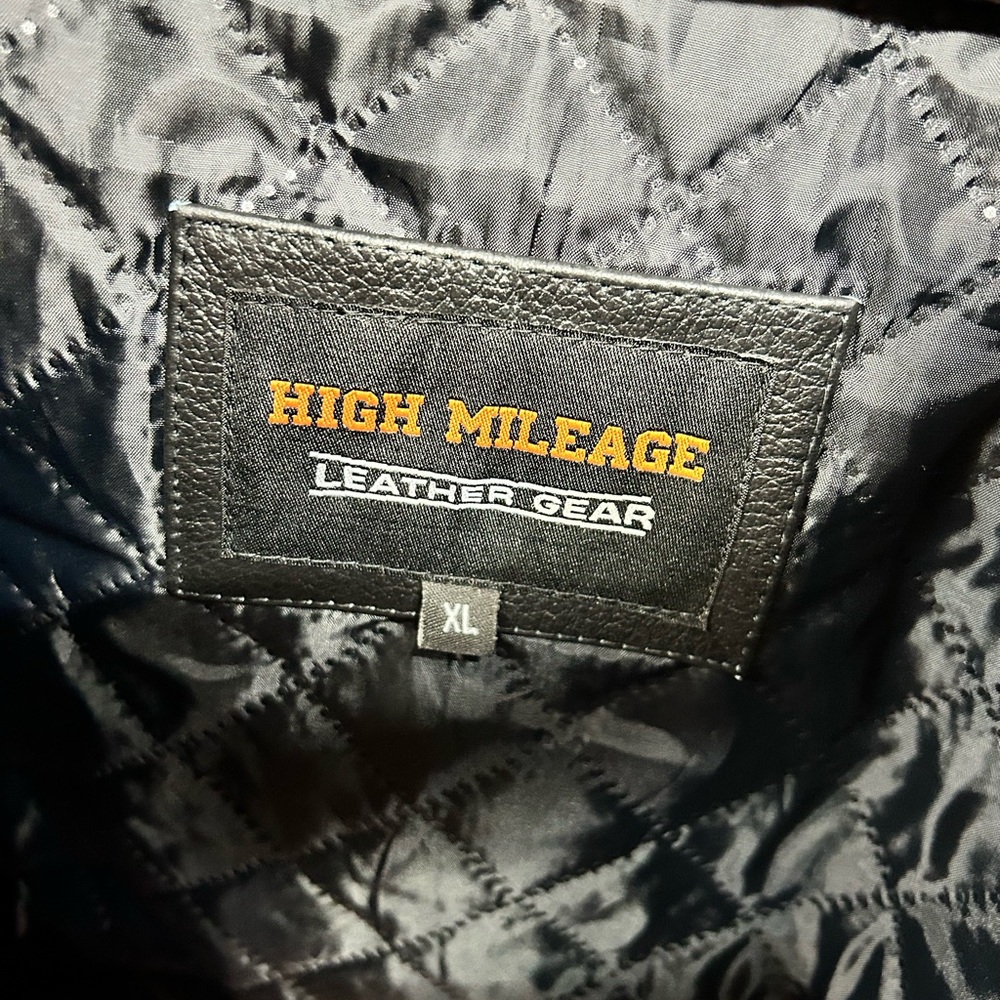 High Mileage Black Leather Motorcycle Style Jacket